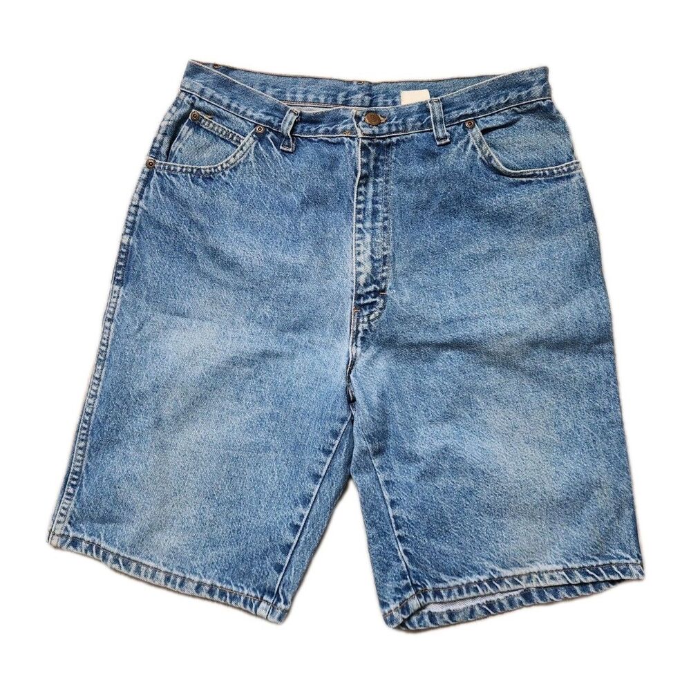 VTG USA Denim Jorts Men Sz 36 Blue High Rise Mom Dad Jean Shorts 100% Cotton EUC